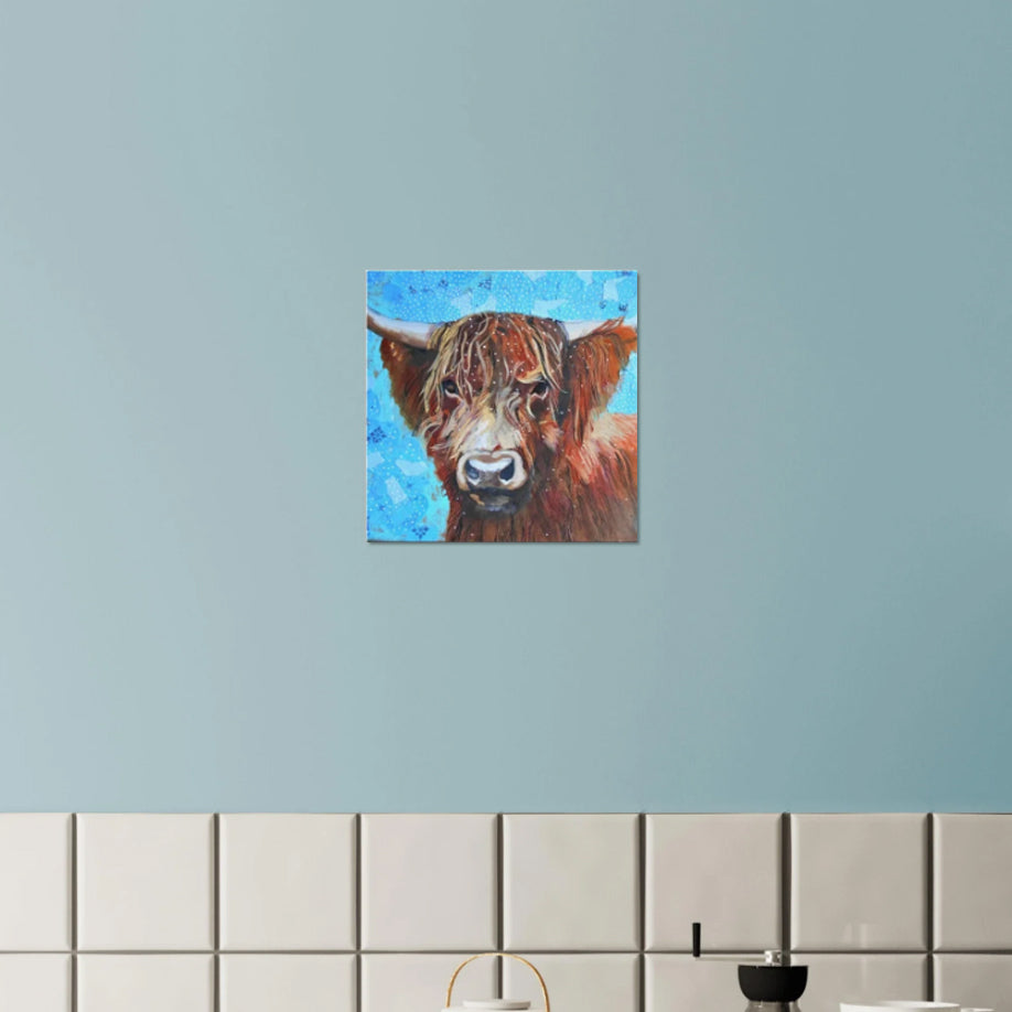 Highland Cow In The Snow Canvas