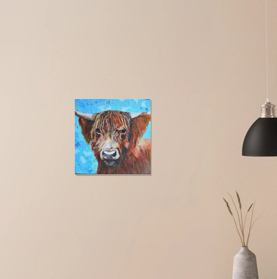 Highland Cow In The Snow Canvas